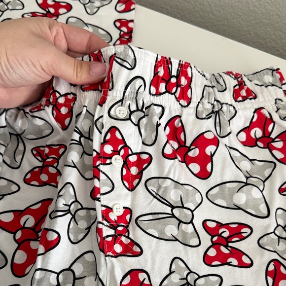Women’s Minnie Mouse Pajamas with Red and Gray Bow Print - Picture 4 of 8